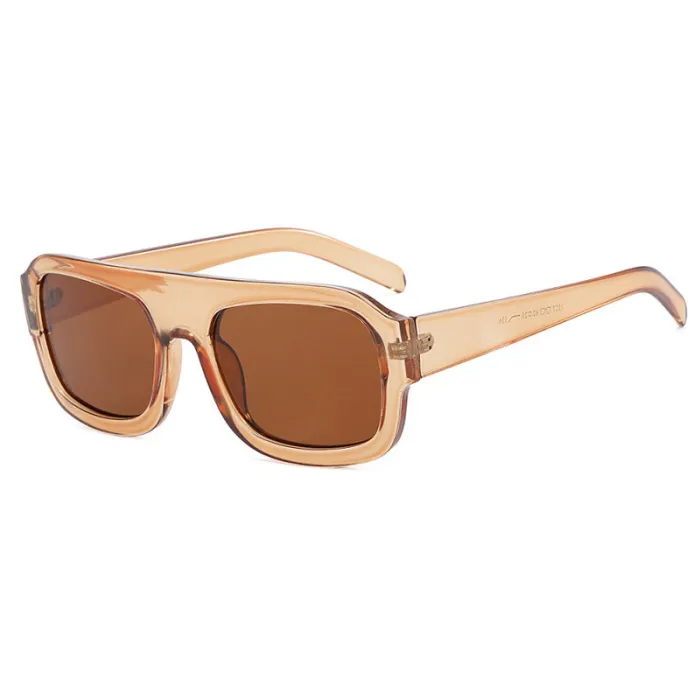 Retro Classic Square Pilot Flat Top UV400 Outdoor Vacation Sunglasses
