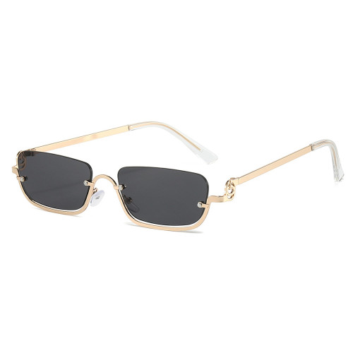 Retro Vintage Rectangle Women Half Frame Sunglasses