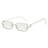 Retro Vintage Rectangle Women Half Frame Sunglasses