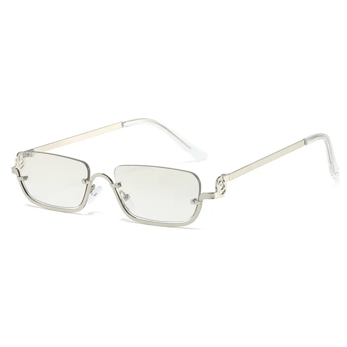 Retro Vintage Rectangle Women Half Frame Sunglasses