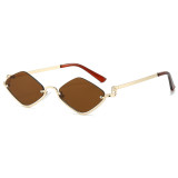 Retro Women Small Geometric Frame Party Photo Decorative Shades Sunglasses