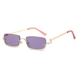 Retro Vintage Rectangle Women Half Frame Sunglasses