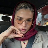 Retro Vintage Rectangle Women Half Frame Sunglasses