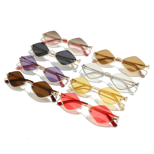 Retro Women Small Geometric Frame Party Photo Decorative Shades Sunglasses