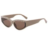 Retro Rectangle Cat Eye Rhinestone Travel Photo Decorative Sunglasses