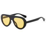 Retro Classic Round Pilot Flat Top UV400 Outdoor Vacation Sunglasses