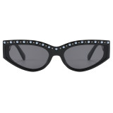 Retro Rectangle Cat Eye Rhinestone Travel Photo Decorative Sunglasses