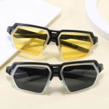 Retro Classic Square Flat Top Gradient Outdoor Sport Sunglasses