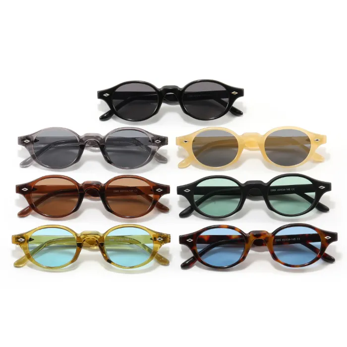 Retro Oval Simple UV400 Decorative Sunglasses