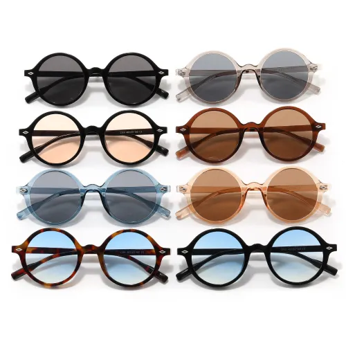 Retro Round Simple UV400 Outdoor Vacation Sunglasses