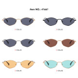 Retro Women Trendy Irregular Cat Eye Metal Shades Sunglasses
