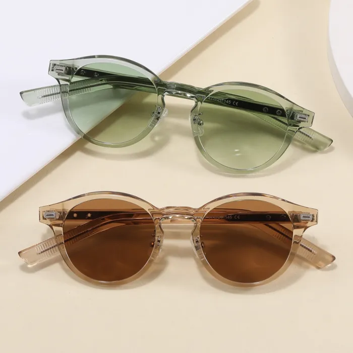 Retro Round Simple UV400 Outdoor Vacation Sunglasses