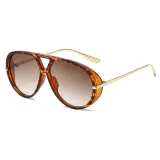 Retro Classic Round Pilot Flat Top UV400 Outdoor Vacation Sunglasses