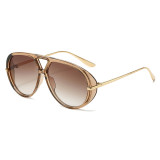 Retro Classic Round Pilot Flat Top UV400 Outdoor Vacation Sunglasses
