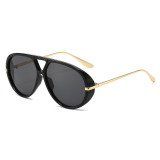 Retro Classic Round Pilot Flat Top UV400 Outdoor Vacation Sunglasses