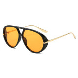 Retro Classic Round Pilot Flat Top UV400 Outdoor Vacation Sunglasses