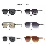 Retro Classic Square Pilot Flat Top UV400 Outdoor Vacation Sunglasses