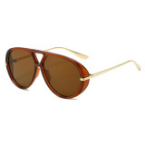 Retro Classic Round Pilot Flat Top UV400 Outdoor Vacation Sunglasses