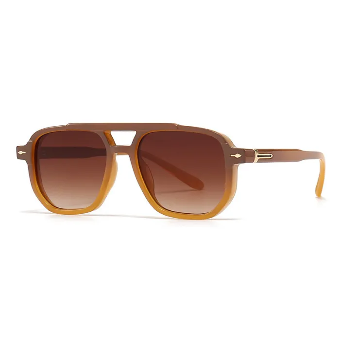 Retro Classic Square Pilot Flat Top UV400 Outdoor Vacation Sunglasses