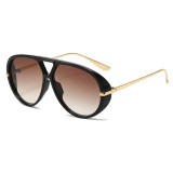 Retro Classic Round Pilot Flat Top UV400 Outdoor Vacation Sunglasses
