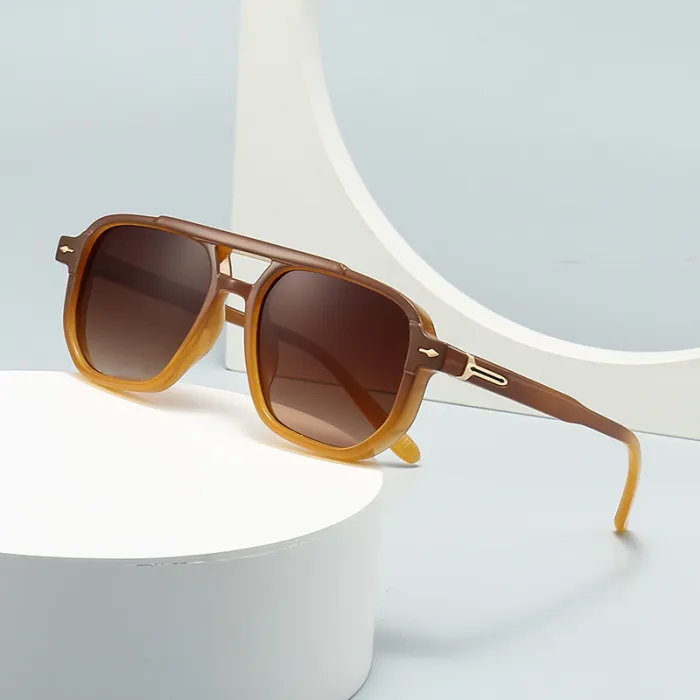 Retro Classic Square Pilot Flat Top UV400 Outdoor Vacation Sunglasses
