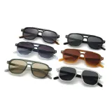 Retro Classic Square Pilot Flat Top UV400 Outdoor Vacation Sunglasses