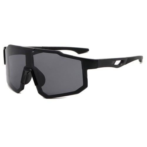 Oversized Men Flat Top Sports Outdoor Cycling Shield Mirror Sunglasses