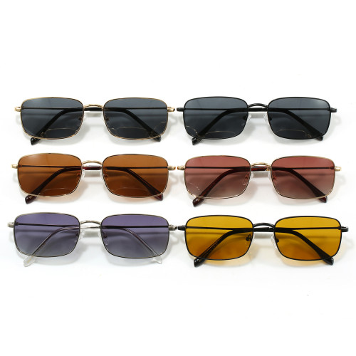 Rectangle Steampunk Metal Frame Sunglasses