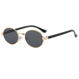  Retro Luxury Oval Metal Frame Sunglasses