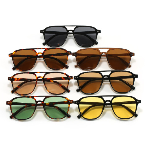 Retro Classic Square Pilot Flat Top UV400 Outdoor Vacation Sunglasses