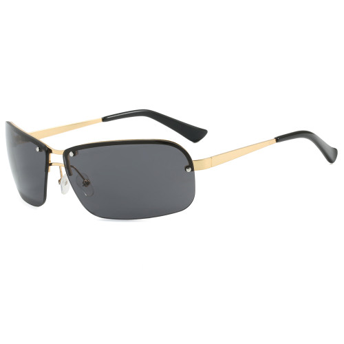 Retro Trendy Luxury Rimless Y2K Rectangle Shades Sunglasses
