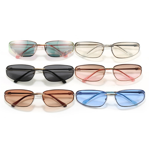 Rectangle Steampunk Metal Frame Sunglasses