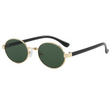  Retro Luxury Oval Metal Frame Sunglasses