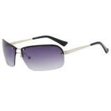 Retro Trendy Luxury Rimless Y2K Rectangle Shades Sunglasses