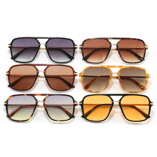 Retro Classic Square Pilot Flat Top UV400 Outdoor Vacation Sunglasses