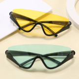 Retro Half- Frame Flat Top UV400 Outdoor Vacation Shield Sunglasses