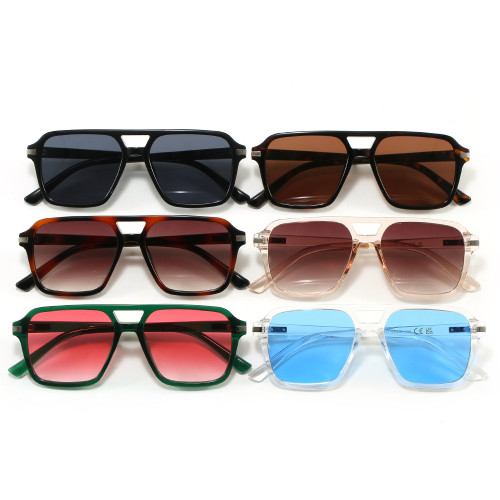 Retro Classic Square Pilot Flat Top UV400 Outdoor Vacation Sunglasses