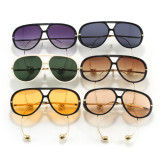 Retro Classic Square Pilot Flat Top UV400 Outdoor Vacation Sunglasses