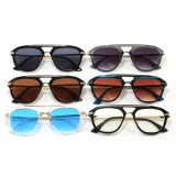 Retro Classic Square Pilot Flat Top UV400 Outdoor Vacation Sunglasses
