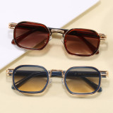 Rectangle Steampunk Metal Frame Luxury Sunglasses