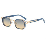 Rectangle Steampunk Metal Frame Luxury Sunglasses