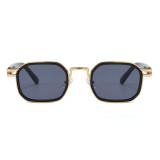 Rectangle Steampunk Metal Frame Luxury Sunglasses
