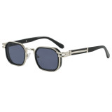 Rectangle Steampunk Metal Frame Luxury Sunglasses