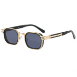 Rectangle Steampunk Metal Frame Luxury Sunglasses