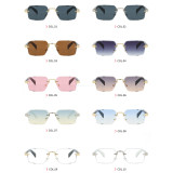 Retro Rimless Square Trendy Outdoor Vacation Photo Decorative Sunglasses