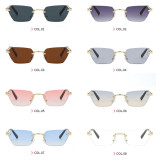 Retro Rimless Rectangle Trendy Outdoor Vacation Photo Decorative Sunglasses