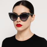 50s Fashion Cateye Sun glasses Retro Vintage Polka Dot Cat Eye Sunglasses
