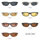 Retro Narrow Frame Rectangle Outdoor Vacation Photo Decorative Sunglasses