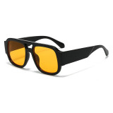 Retro Classic Square Pilot Flat Top UV400 Outdoor Vacation Sunglasses