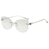 Retro Rimless Butterfly Trendy Outdoor Vacation Photo Decorative Sunglasses
